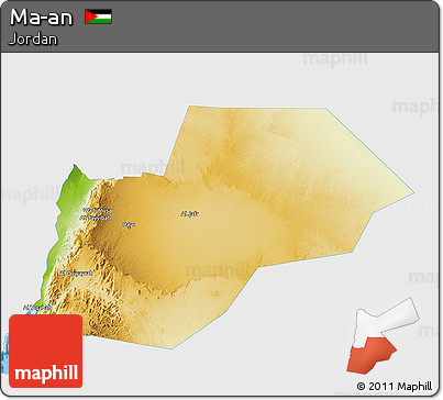 Physical 3D Map of Ma-an, single color outside