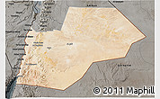 Satellite 3D Map of Ma-an, darken, semi-desaturated