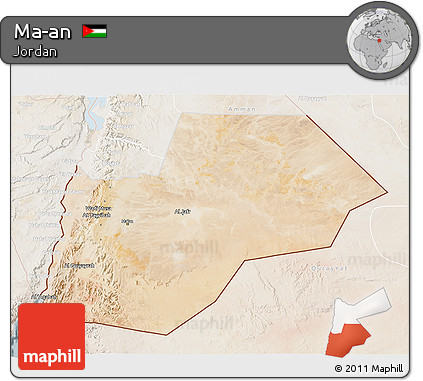 Satellite 3D Map of Ma-an, lighten
