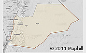 Shaded Relief 3D Map of Ma-an, desaturated