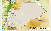 Shaded Relief 3D Map of Ma-an, physical outside