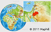 Physical Location Map of Ma-an, within the entire country