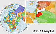Political Location Map of Ma-an, highlighted country, within the entire country