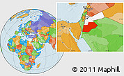 Political Location Map of Ma-an, highlighted country