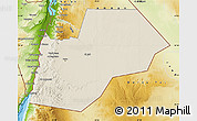 Shaded Relief Map of Ma-an, physical outside