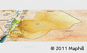 Physical Panoramic Map of Ma-an, satellite outside