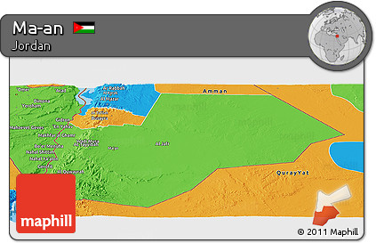 Political Panoramic Map of Ma-an