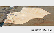 Satellite Panoramic Map of Ma-an, darken