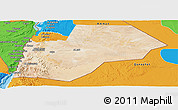 Satellite Panoramic Map of Ma-an, political outside