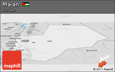 Silver Style Panoramic Map of Ma-an