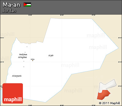Classic Style Simple Map of Ma-an, single color outside