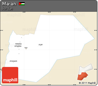 Classic Style Simple Map of Ma-an, single color outside