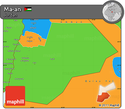 Political Simple Map of Ma-an