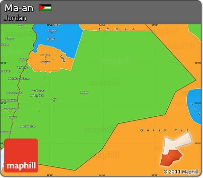 Political Simple Map of Ma-an