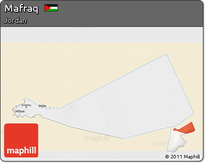 Classic Style 3D Map of Mafraq, single color outside