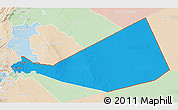 Political 3D Map of Mafraq, lighten