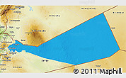 Political 3D Map of Mafraq, physical outside