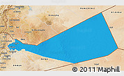 Political 3D Map of Mafraq, satellite outside