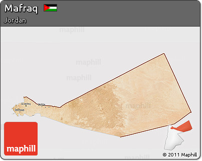 Satellite 3D Map of Mafraq, cropped outside