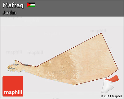 Satellite 3D Map of Mafraq, cropped outside