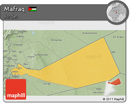 Savanna Style 3D Map of Mafraq