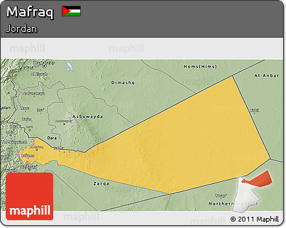 Savanna Style 3D Map of Mafraq