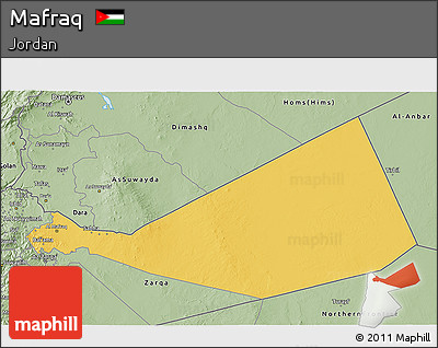 Savanna Style 3D Map of Mafraq