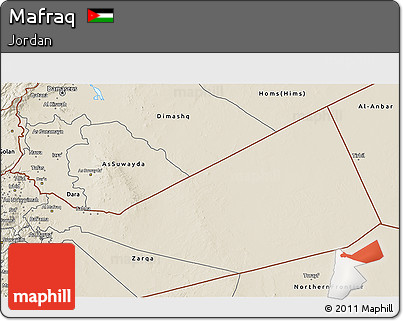 Shaded Relief 3D Map of Mafraq