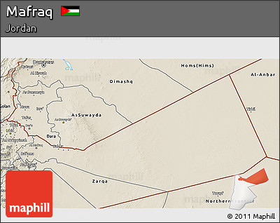 Shaded Relief 3D Map of Mafraq