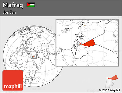 Blank Location Map of Mafraq