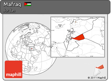 Blank Location Map of Mafraq