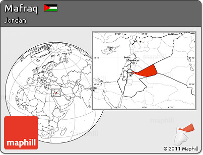 Blank Location Map of Mafraq