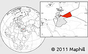 Blank Location Map of Mafraq, highlighted country, within the entire country