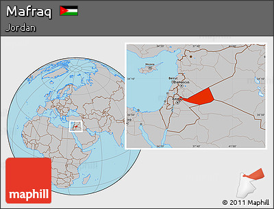 Gray Location Map of Mafraq