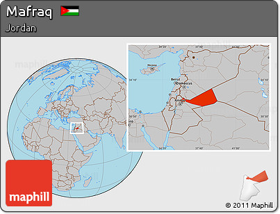Gray Location Map of Mafraq