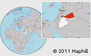 Gray Location Map of Mafraq, highlighted country, within the entire country
