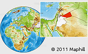 Physical Location Map of Mafraq, highlighted country, within the entire country