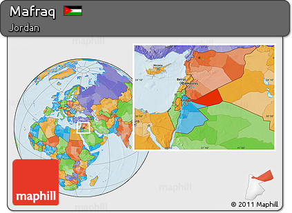Political Location Map of Mafraq