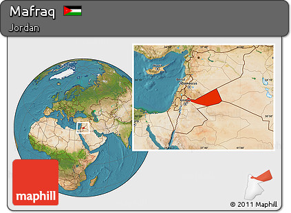 Satellite Location Map of Mafraq