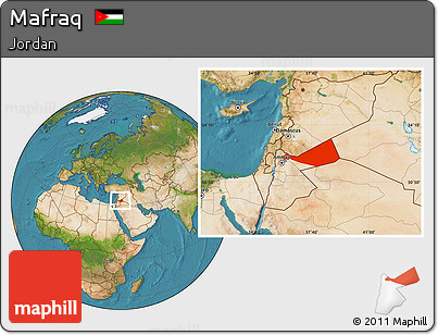 Satellite Location Map of Mafraq