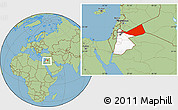 Savanna Style Location Map of Mafraq, highlighted country, within the entire country