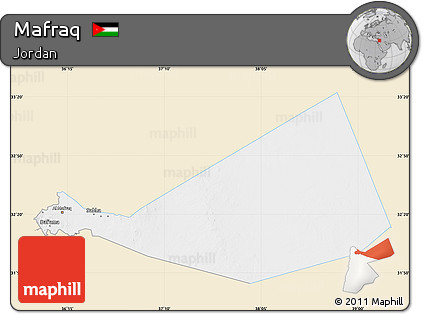 Classic Style Map of Mafraq, single color outside