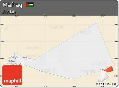 Classic Style Map of Mafraq, single color outside