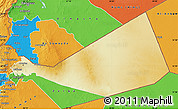 Physical Map of Mafraq, political outside