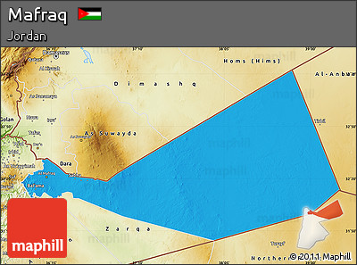 Political Map of Mafraq, physical outside