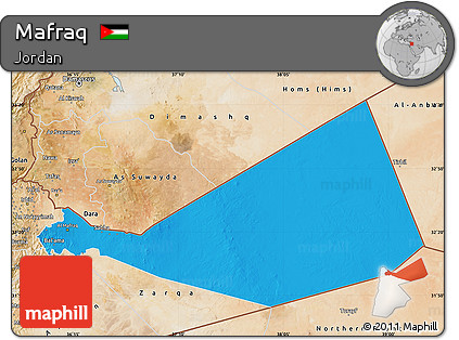 Political Map of Mafraq, satellite outside
