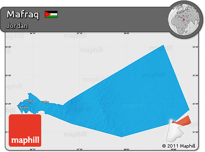 Political Map of Mafraq, single color outside