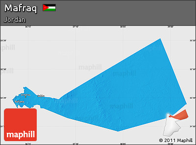 Political Map of Mafraq, single color outside