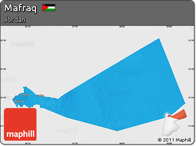 Political Map of Mafraq, single color outside