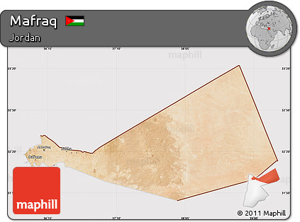 Satellite Map of Mafraq, cropped outside